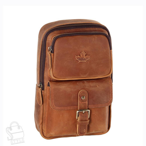 Рюкзак мужской кожаный 35801Z v.brown Zinimsk  в Новосибирске