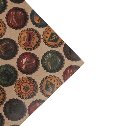 Цена за 10 шт. Бумага упаковочная крафтовая «Крышки», 50 х 70 см