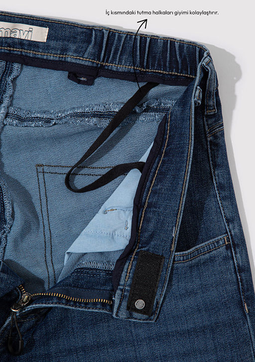 Stephen All Blue Adaptive Koyu Mavi Comfort Jean Pantolon фото 4