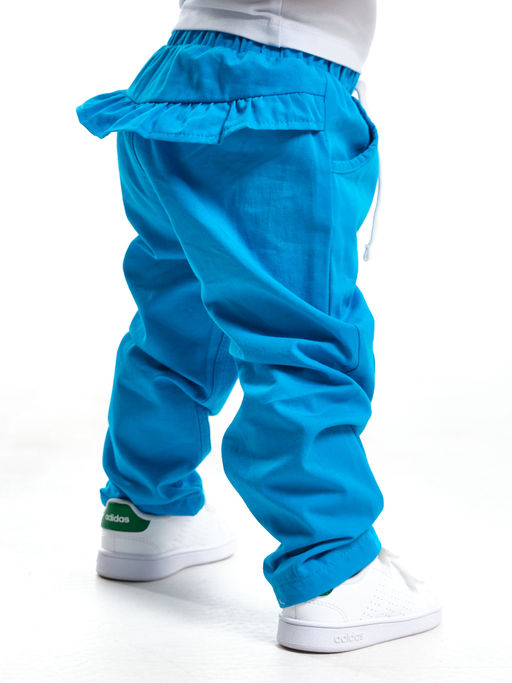 Текстильные брючки для девочки UD 4879 бирюза - Mini maxi фото 4