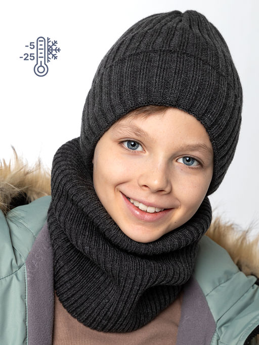 Комплект (шапка и снуд) 12з16424 сухая роза - Nikastyle фото 7