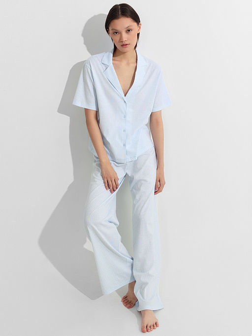 Комплект женский домашний голубой в полоску - Mark formelle фото 6