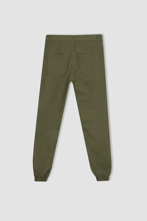 Брюки Jogger стандартной посадки из габардина длиной до щиколотки, 100% хлопок - Defacto фото 10