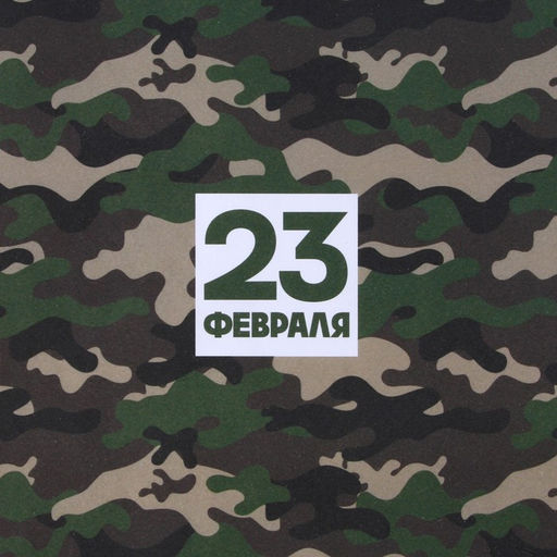 Цена за 10 шт. Бумага упаковочная крафтовая белая 23 февраля хаки, 50?70 см