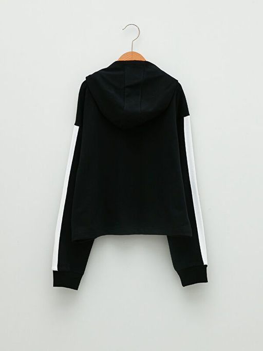 Kap??onlu Yaz? Bask?l? Uzun Kollu K?z ?ocuk Sweatshirt - Waikiki фото 2