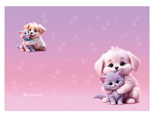 Клеенка для уроков труда Schoolformat "Обнимашки" 50*70см, с рисунком (КТБ-О, 259612) ПВХ