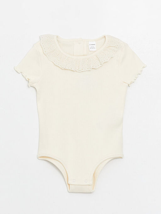 Bisiklet Yaka K?sa Kollu ??t??tl? K?z Bebek Ti??rt