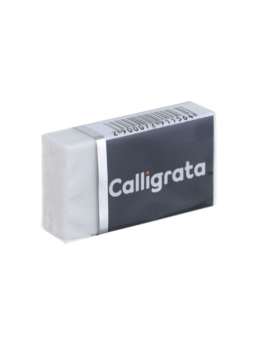 Ластик прямоугольный, белый, в бумажном держателе, Calligrata