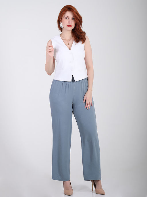 Брюки женские из жатки летние - Almond фото 2