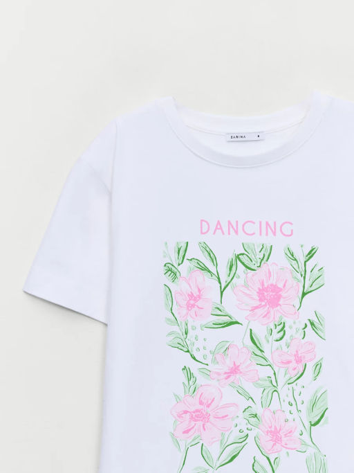 Футболка из хлопка с принтом ZR2605023425-2 / Zarina