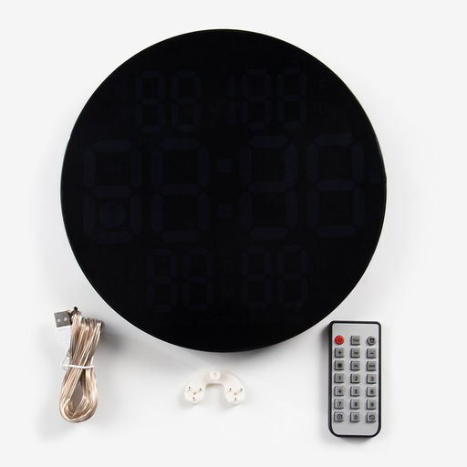 Часы настенные электронные, календарь, будильник, термометр, гигрометр, d=25 см, белая индикация