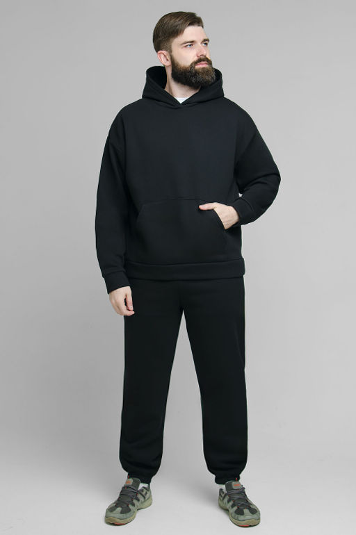 Арт. 69104 Костюм с брюками мужской с начесом 50-56 (4 шт) Цвет:Чёрный