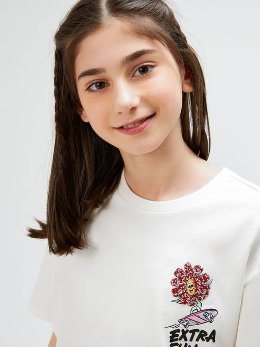 ACOOLA / Футболка детская для девочек Porto белый  фото 3