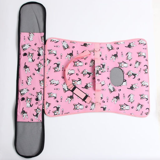 Сумка-переноска каркасная Играющие котики, размер L, 53 х 21 х 29 см, розовая - Пижон фото 7