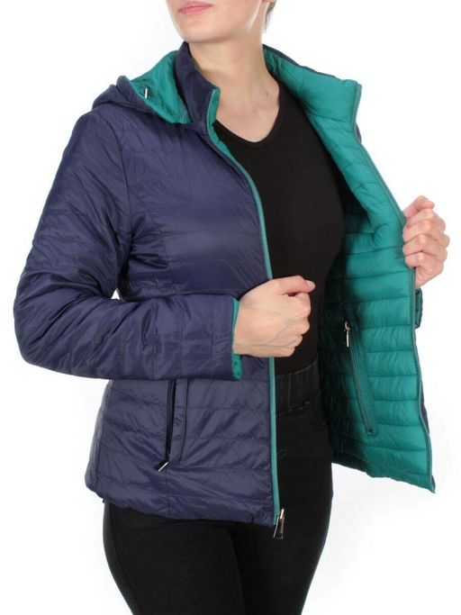 9313 TURQUOISE/BLUE Куртка демисезонная двухсторонняя женская RIKA (100 гр. синтепон) - Fashion фото 8