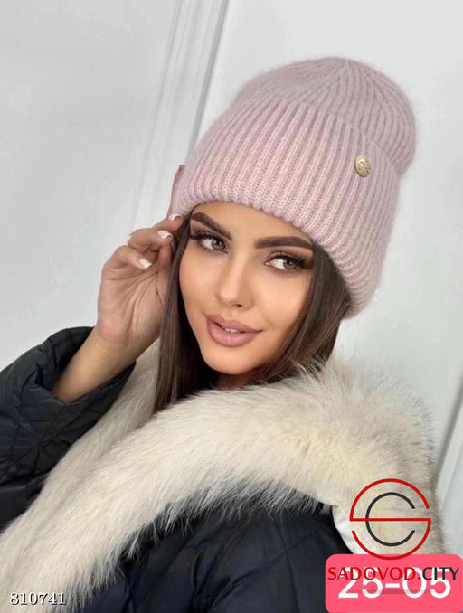 Шапка из ангорской пряжи с двойной вязкой - Bruno фото 4