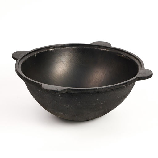 Казан Шафран, 12 л, плоское дно, алюминиевая крышка, чугун