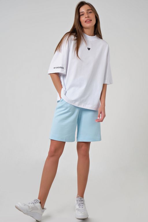 Футболка оверсайз с надписью из хлопка белая - Fly фото 4