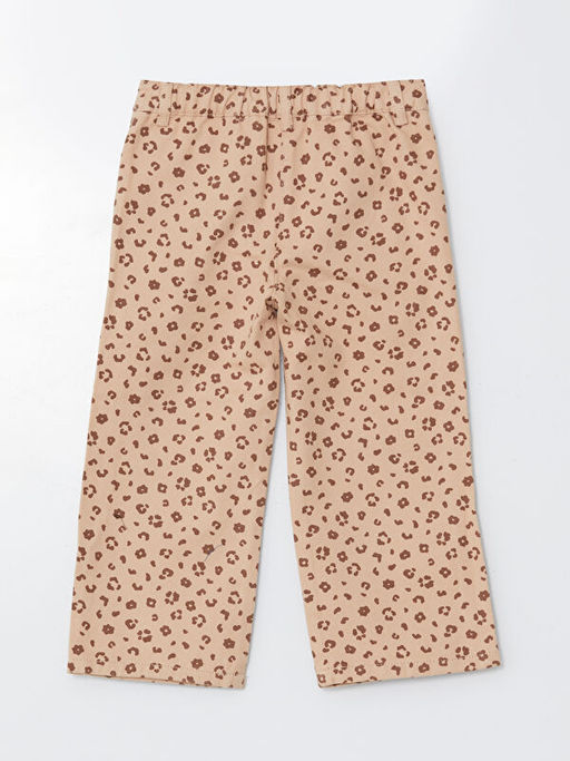 Wideleg Fit Leopar Desenli K?z ?ocuk Pantolon