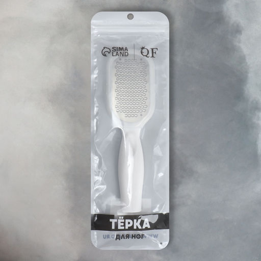 Пилка для пяток, металлическая, односторонняя, с футляром, 20.5 см, белая