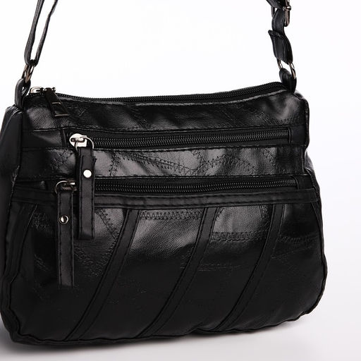 Сумка женская на одно плечо, на молнии, цвет чёрный - Simaland фото 5