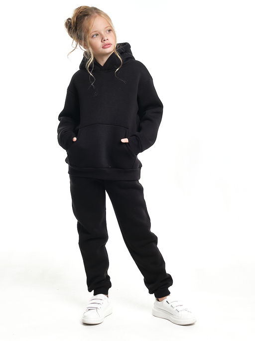 Спортивный костюм для девочки утепленный 22-7606 черный - Mini maxi фото 2