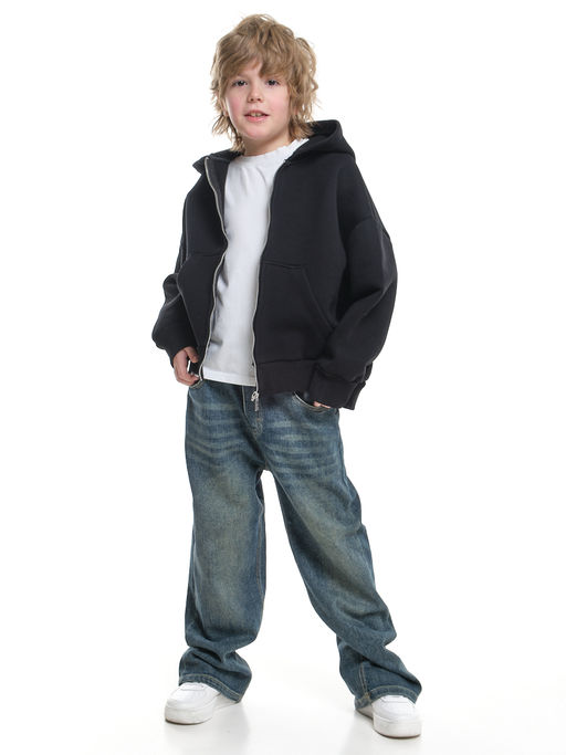 Зипка толстовка для мальчика с шевроном 22-0430 графит - Mini maxi фото 15