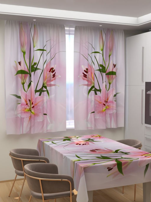 Фотошторы для кухни Чарующая лилия Фотошторы ткань Димаут - Ros-decor фото 2