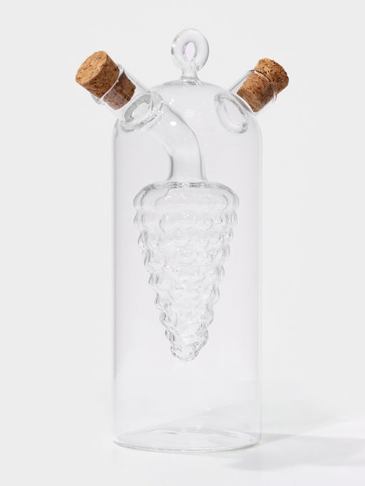 Бутыль для соусов и масла 2 в 1 «Фьюжн. Виноград», 300/50 мл, 11×6.5×18 см, стекло