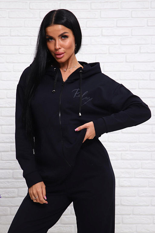 Костюм с брюками, футер с лайкрой 2-х нитка (00907, темно-синий) - Плиона фото 14