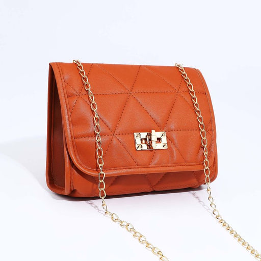 Сумка-мессенджер на застёжке, цвет рыжий