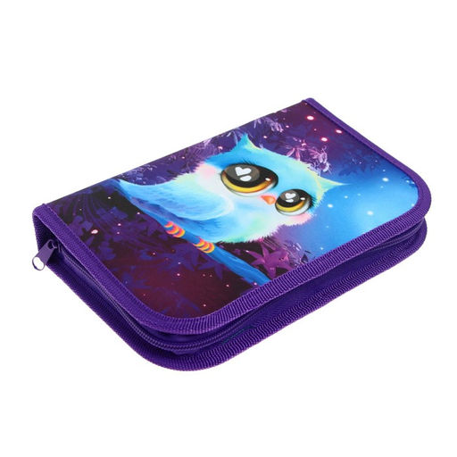 Пенал школьный, 1 секция, 13×21×4 см «Совушка»