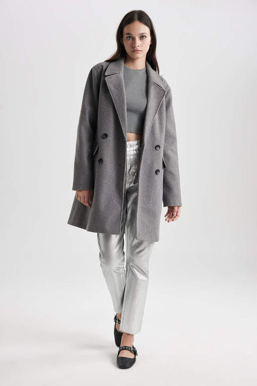 Прямая посадка, обычная форма, нормальная талия, длина до щиколотки, джинсовые брюки с эффектом металлик - Defacto фото 6