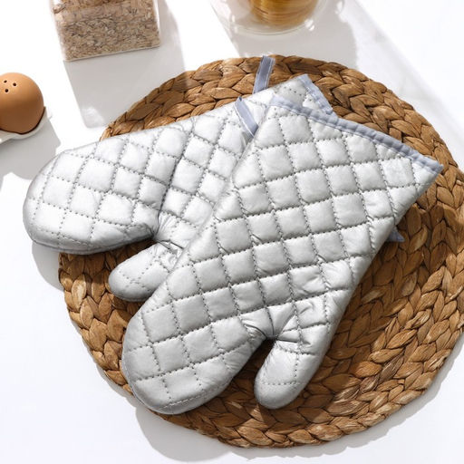 Набор прихваток Доляна «Профи», 2 шт., 30×16×2 см, серый