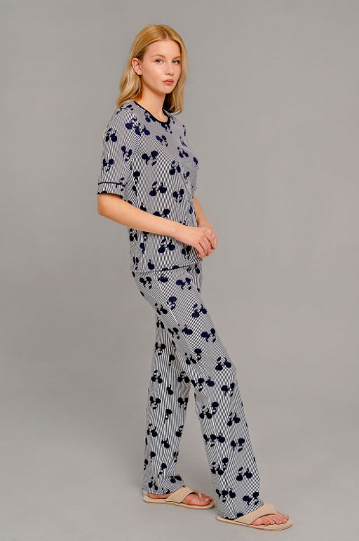 Арт. 9168 Пижама с брюками 42-50 (5 шт) Цвет:верх- синий, белый, низ-синий, белый - Калинка фото 14