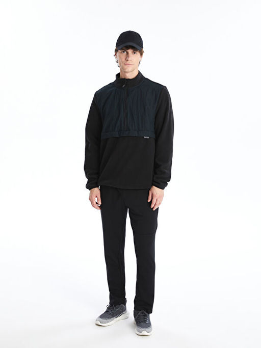 Dik Yaka Uzun Kollu Polar Erkek Sweatshirt