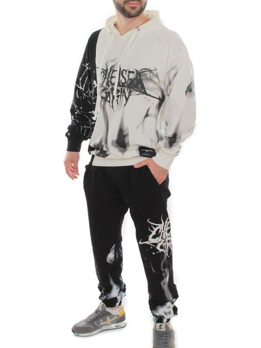 2608/7325 WHITE/BLACK Костюм спортивный мужской (75% хлопок, 20% полиэстер, 5% спандекс) - Fashion фото 4