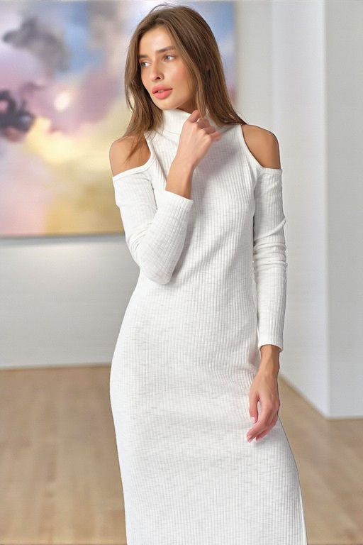 Платье-лапша с открытыми плечами и рукавами - Fly фото 34