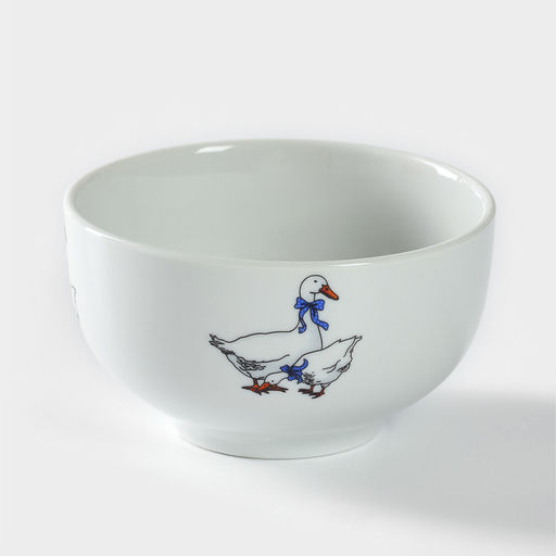 Пиала Добрушский завод «Гуси», 330 мл, d=11 см, фарфор, белая, рисунок МИКС