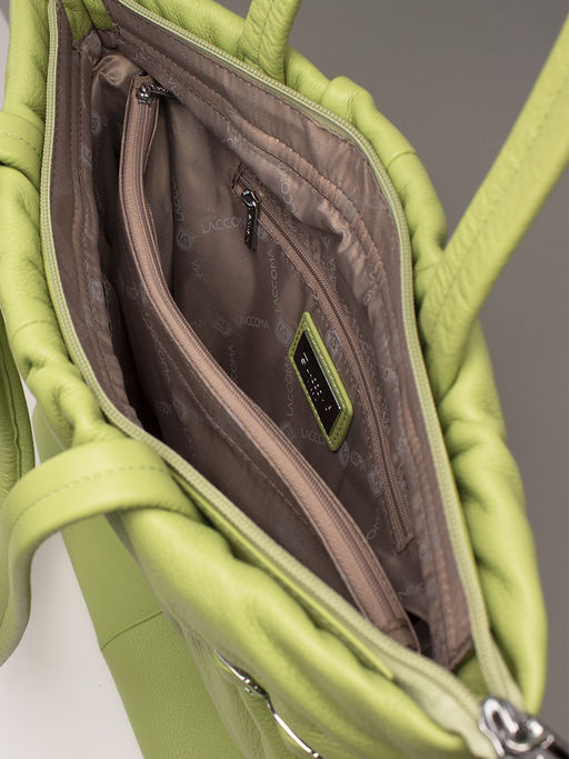 LACCOMA сумка Y1750-фисташковый натуральная кожа хлопок  фото 4