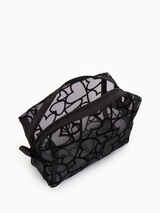 Косметичка дор Сердца 17,5*9*11, отд на молнии, черный