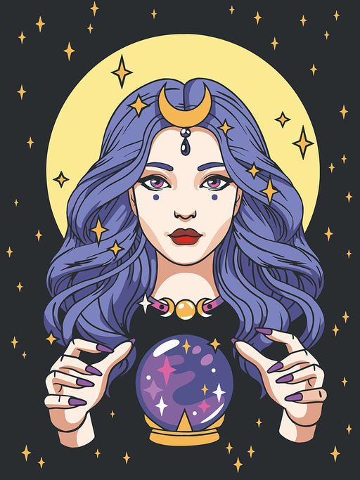 ФРЕЯ PKZ/PMZ-077 Набор для раскрашивания по номерам (на картоне) ( с краской-металлик ) 40 х 30 см Девушка-оракул