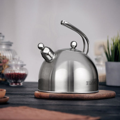 Чайник из нержавеющей стали 2,5л Iness s0,6мм, дно д17см, s4мм, со свистком, стеклянная крышка, полировка внешняя - матовая, внутренняя - зеркальная, капсулированное дно с алюминиевой вставкой, изготовлен методом завальцовки, TalleR (Китай) Подхо - Домашняя мода фото 3