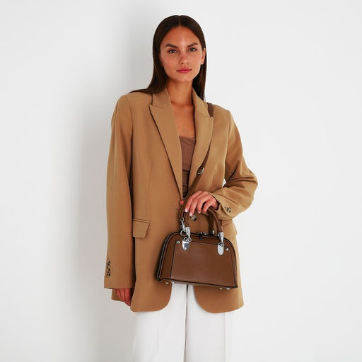 Сумка-саквояж на молнии, цвет коричневый - Simaland фото 2