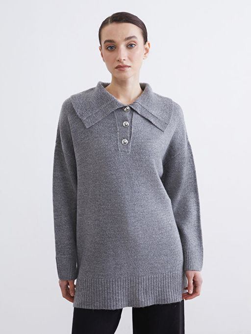 Polo Yaka Kad?n Triko Kazak