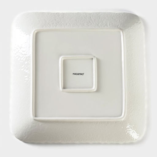 Тарелка Magistro «Цветок Бланш», 30×30 см, квадратная, фарфор, белая