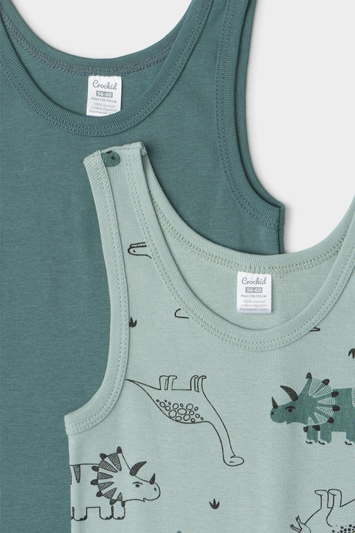 К 1182-2уп/тем.малахит,голуб.прибой,динозавры набор майка для мал