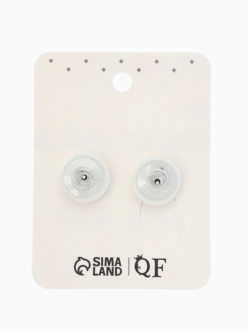 Цена за 2 шт. Серьги со стразами "Квадрат" 15*15мм, цвет белый в серебре