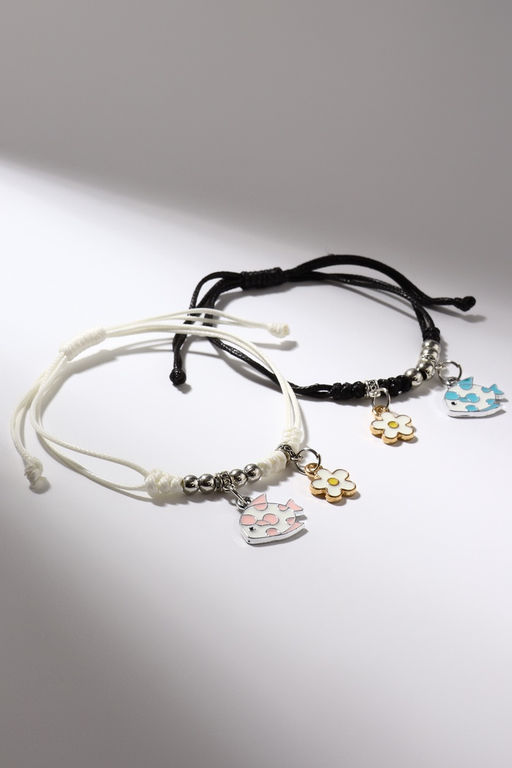 Браслеты парные «Неразлучники. Рыбки с ромашками», d=7 см, набор 2 шт. разноцветные