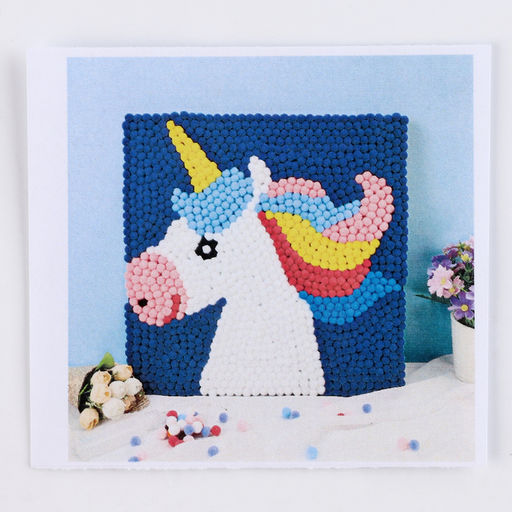 Аппликация помпошками Единорог размер 20 20 см, клей 30 мл - Simaland фото 5